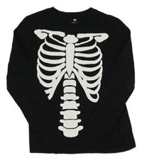 ČErné triko s kostrou H&M