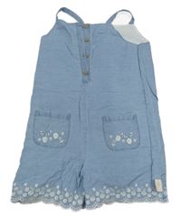 Modrý kraťasový overal s výšivkou George