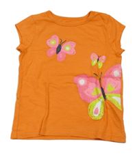 ORanžové tričko s motýlky Carter's