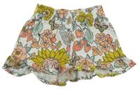 Bílo-květované kraťasy Tu