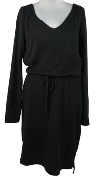 Dámské černé úpletové šaty s mašlí Shein