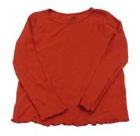 Červené žebrované triko H&M