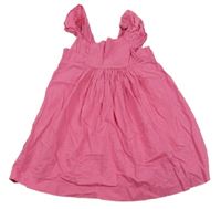 Tmavorůžové plátěné šaty H&M