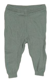 Šedozelené pletené tepláky