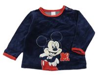 Tmavomodré sametové triko s Mickeym Disney