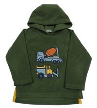 Khaki fleecová mikina s náklaďáky a kapucí M&Co.