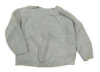 Šedý zavinovací svetr s kapsou Zara