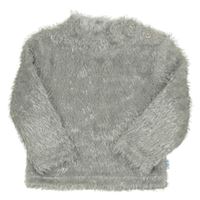 Šedý chlupatý svetr 