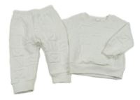 2set - Bílá mikina s písmeny a srdíčky + tepláky 