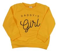 Hořčicová mikina s nápisem