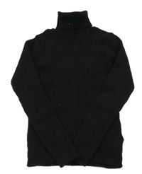 Černý žebrovaný svetrový rolák Next