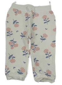 Bílé prošívané tepláky s květy C&A