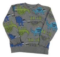 Šedá mikina s dinosaury 