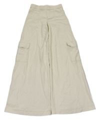 Smetanové cargo wide leg kalhoty H&M