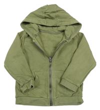 Khaki propínací mikina s kapucí M&S