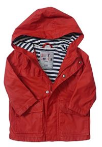 Červená pogumovaná jarní bunda s kapucí F&F