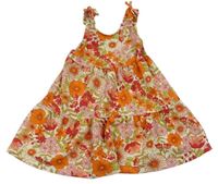Smetanové šaty s kytičkami Matalan
