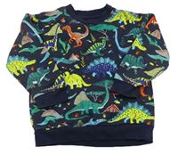 Tmavomodrá mikina s dinosaury Nutmeg