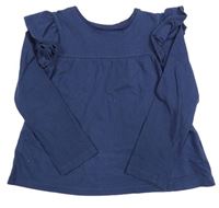 Tmavomodré triko s volánky Mothercare