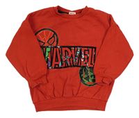Červená oversize mikina s hrdiny zn. Marvel