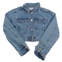 Modrá riflová crop bunda s motýlem Denim Co. 