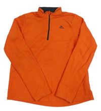 Oranžová funkční fleecová mikina Decathlon