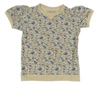 Smetanové kytičkované tričko Noa Noa 