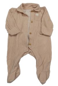 Starorůžový sametový žebrovaný overal s límečkem George 