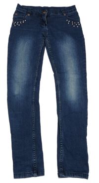 Tmavomodré rifle s kamínky Yigga