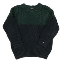 Tmavomodro-zelený vzorovaný svetr George 