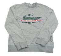 Šedá melírovaná mikina s logem Lacoste