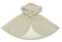 Smetanové chlupaté bolerko s kapucí 