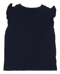 Tmavomodré tričko s volánky F&F