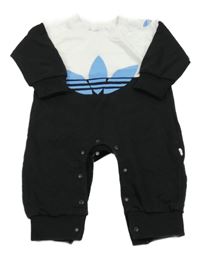 Černo-bílý teplákový overal s logem 