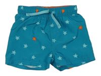 Zelenomodré plážové kraťasy se želvami H&M
