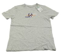 Nové - Šedé melírované tričko s nápisem Primark