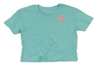 Mátové crop tričko s kytičkou Primark