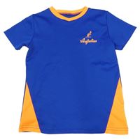 Safírovo-oranžové sportovní tričko s klokanem 