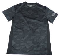 Černo-šedé army sportovní tričko C&A