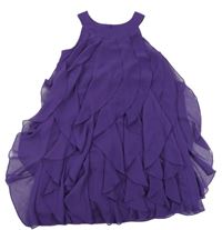 Fialové vrstvené šifonové šaty H&M