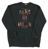 Tmavošedá mikina s nápisem H&m