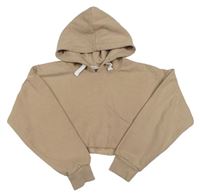 Světlehnědá oversize crop mikina s kapucí Candy Couture