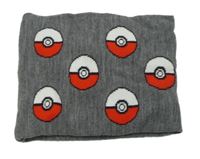Šedý melírovaný nákrčník s logy pokémonů C&A