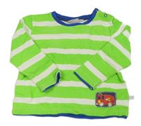 Zeleno-bílo-safírová pruhovaná mikina s hasiči Liegelind