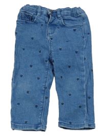 Modré teplákové rifle se srdíčky TAPE 'A L'OEIL 