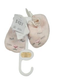 Nové - světlerůžové semišové bačkory s kočičkou George vel. 16