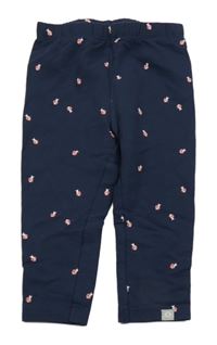 Tmavomodré teplákové legíny s beruškami Liegelind