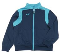 Tmavomodro-modrá propínací sportovní mikina s logem JOMA