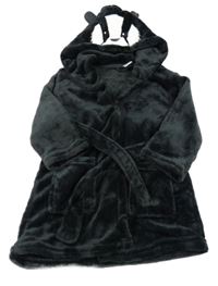 Černý plyšový župan s kapucí - mýval little kids