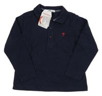 Nové - tmavomodré mikinotriko s palmou a límečkem mamino